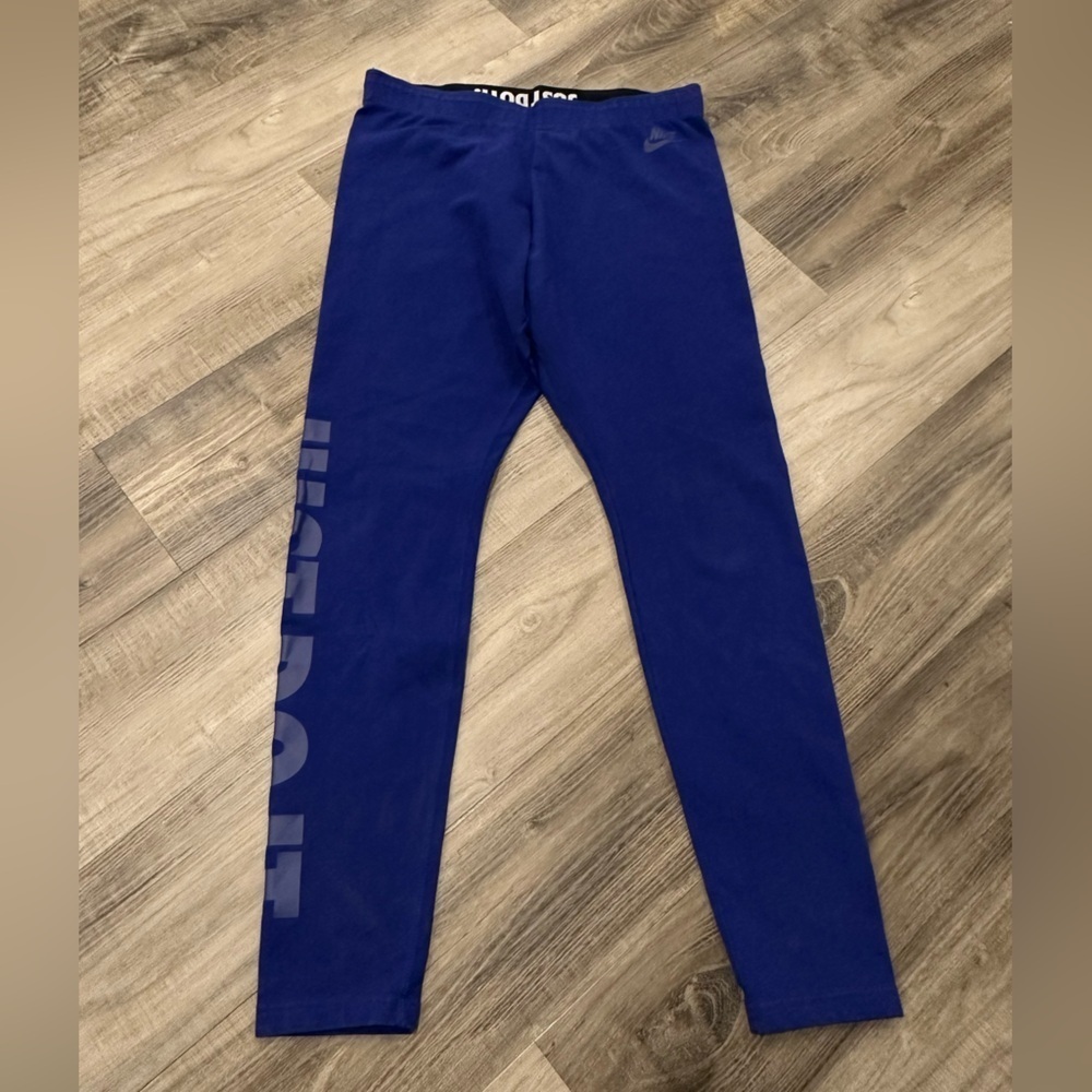 Nike Women's Blue Cotton Running Tight Leggings